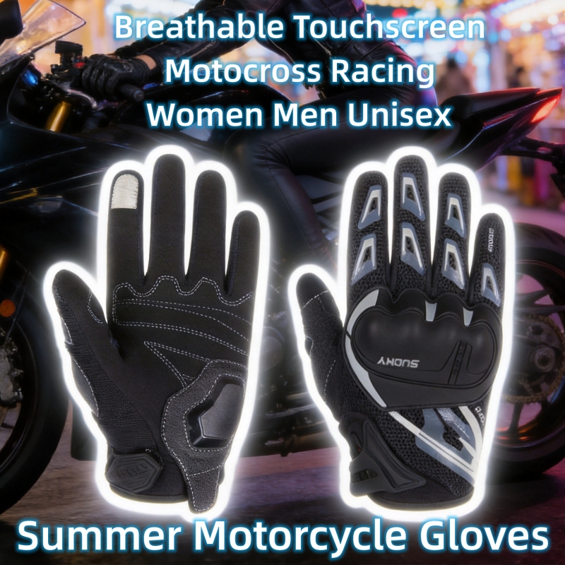Xs Motorcycle Gear - قفازات SUOMY الصيفية للدراجات النارية، كاملة
